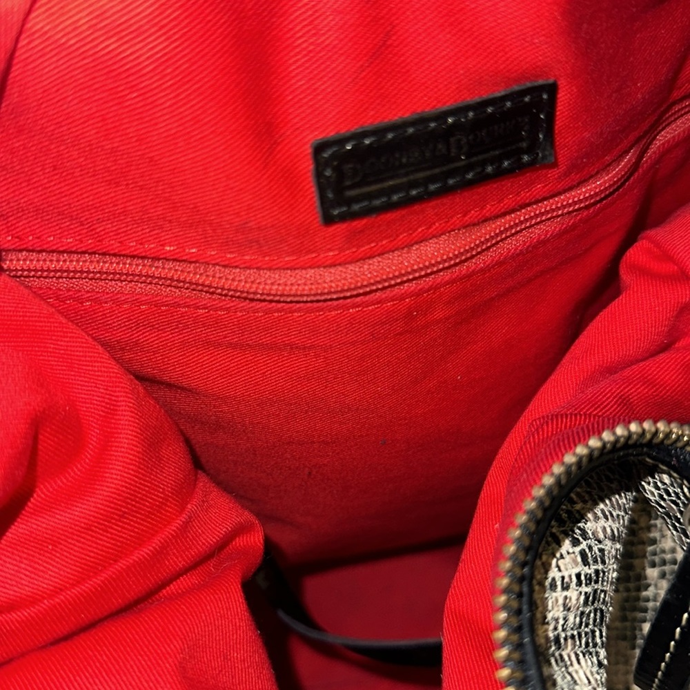 Dooney And Bourke Nikki Python Patent Leather Hob… - image 4